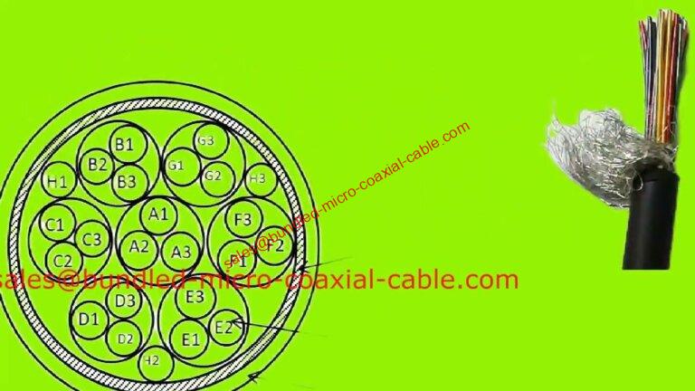 Paquete de cable micro coaxial, conjunto de cable coaxial multinúcleo de material de micro cubierta híbrida compuesta